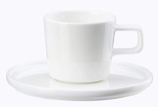 ASA Selection oco Espressotasse mit Unterteller, Espresso Tasse, Kaffeetasse, Untertasse, Fine Bone China, Weiß, 2030013