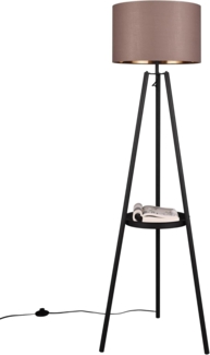 lightling Stehlampe Coby, ohne Leuchtmittel, mit Ablagefläche, Fußschaler, Stoffschirm, E27