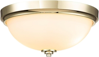 Feiss FE-MALIBU-F-BATH-PB Badezimmerleuchte Malibu E27 60W IP44 Stahl, Opalglas; Messing poliert B:33. 5cm Ø33. 5cm dimmbar