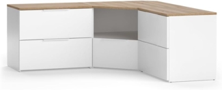 Wohnwand Wido Weiß/Sonoma 3 Teile Vicco