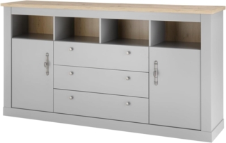 Sideboard Rideau in grau und Eiche Artisan 198 cm