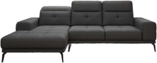 Designer Sofa Terina inkl. Beistellhocker Stoff Schwarz Links