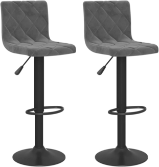 vidaXL Barhocker 2 Stk. Dunkelgrau Samt