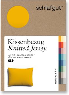 Schlafgut Knitted Jersey Bettwäsche | Kissenbezug einzeln 60x80 cm | yellow-deep