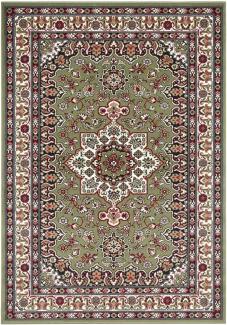 Orientalischer Kurzflor Teppich Parun Täbriz Grün - 160x230x0,9cm