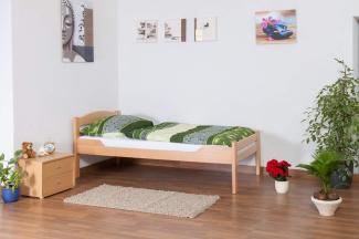 EinzelbettEasy Premium Line K1/2n, Buche Vollholz massiv Natur - Maße: 90 x 200 cm