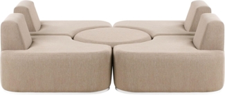 Lounge Set mit Tisch 4-Sitzer FABRO Stoff Beige
