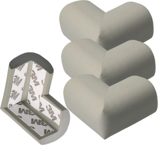 4x mumbi Kantenschutz Eckschutz für Kleinkinder Grau mit Klebefolie eckig