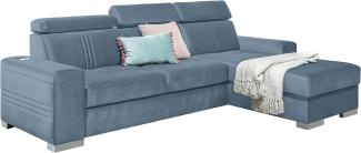 99rooms Neilo Ecksofa Velours ESITO Blau Rechts ohne