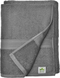 leevitex® Saunatuch Frottee XXL, (2-St), 80x200 cm, extra groß & saugfähig, Anthrazit/Grau