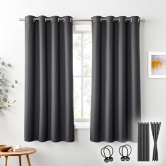 Cozyor Verdunkelungsvorhang Set mit 2x Vorhang + 2x Magnethalter + wahlweise mit Stange, Ösen (2 St), verdunkelnd, Mikrofaser Polyester, Gardinen Thermo Vorhang 160x135 Wohnzimmer, Schlafzimmer, Kinderzimmer