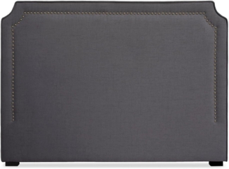 Milana Kopfteil Bett 160cm mit Stoffbezug Grau