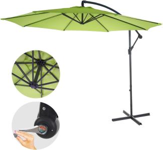 Ampelschirm Acerra, Sonnenschirm Sonnenschutz, Ø 3m neigbar, Polyester/Stahl 11kg ~ grün-lemon ohne Ständer