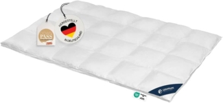 casimum Daunenbettdecke COMFORT Decke für Sommer, Winter, Ganzjahr, hergestellt in Deutschland, Füllung: 60% Daunen / 40% Federn, Klasse 1, Downpass zertifiziert, Bezug: 100% Baumwolle, Bettdecke 135x200 cm, 155x220 cm & weitere Größen, nachhaltig