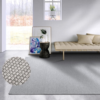 Villeroy & Boch Wollteppich Charles, rechteckig, Höhe: 5 mm, Schurwolle, Wolle, Natur, Wohnzimmer, Schlafzimmer, Boho, Skandi