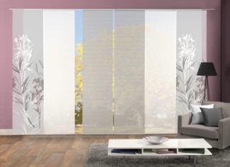 Vision S Schiebegardine 6ER SET SEMORA (6 St), Paneelwagen, halbtransparent, HxB: 260x60, Schiebevorhang 6er Set Digitaldruck