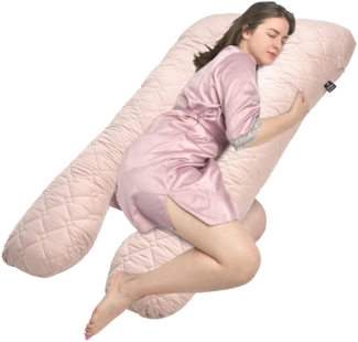 sei Design XXL Stillkissen ergonomisch 190x30 Schwangerschaftskissen Seitenschläferkissen Komfortkissen Erwachsene Baby Kissen mit Bezug 100% Baumwolle