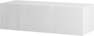 Planetmöbel TV Board 100 cm Weiß, TV Schrank mit 1 Klappe als Stauraum, Lowboard hängend oder stehend, Sideboard Wohnzimmer