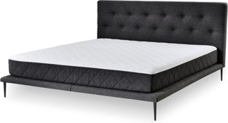 Atlantic Home Collection Designbett Palm 180x200 cm, Plattformbett mit 7-Zonen TFK-Matratze, schwarz, 180/200 cm