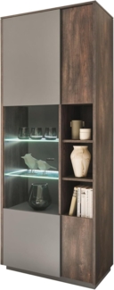 Vitrine Piano in Eiche und grau 80 x 200 cm