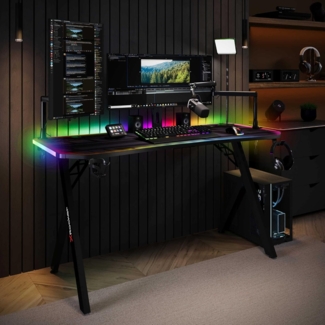 X Rocker Gamingtisch Lumio XL RGB - Gaming Schreibtisch mit Beleuchtung & App-Steuerung