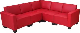 Modular Sofa-System Couch-Garnitur Lyon 5, Kunstleder ~ rot