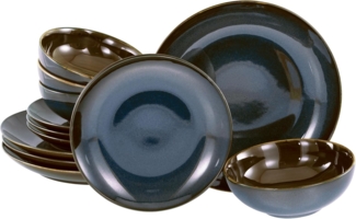 CreaTable, 22884, Serie Mallorca, 12-teiliges Geschirrset, Teller Set aus Steinzeug