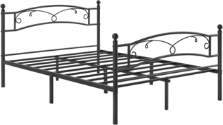 Vasagle Doppelbettgestell Bettrahmen aus Metall Gästebett 198x142 cm RMB073B01