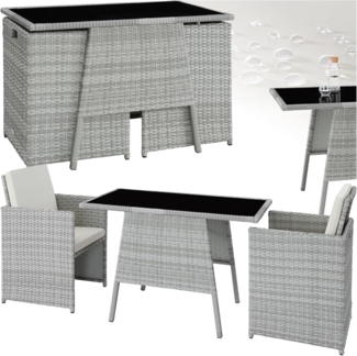 tectake Sitzgruppe Rattan Sitzgruppe, (Set, 3-tlg), für 2 Personen