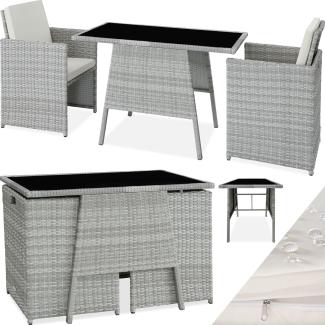 tectake Sitzgruppe Rattan Sitzgruppe, (Set, 3-tlg), für 2 Personen