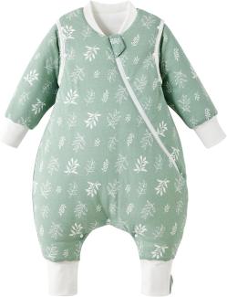 Duomiaomiao Baby Schlafsack mit füßen, Winter mit füßen,100% Baumwolle Schlafsack Baby, Baby Jungen 3.5 tog mit Schlafsack, Cartoon-Laub,Atmungsaktiv (70-80)