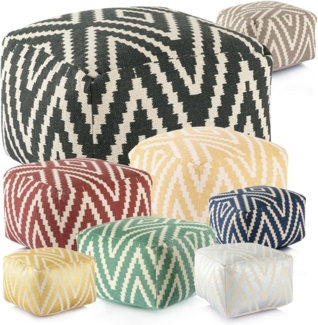 Amagohome Bodenkissen Kelim Sitzwürfel 50x50 H35cm Pouf Fußhocker Sitzhocker Bodenkissen Fuß