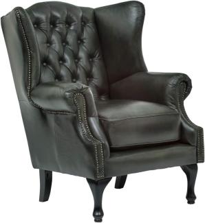 Ohrensessel Chesterfield Pittsfield Echtleder grün