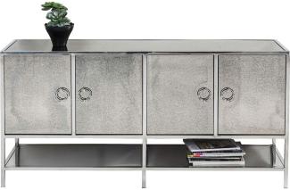 Kare 81564 Design Sideboard Moonscape, silbernes Sideboard, glas Sideboard, modernes Sideboard, (H/B/T) 80x155,5x42cm