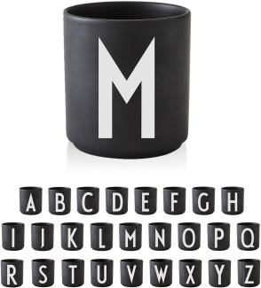 Design Letters Buchstaben Porzellan Kaffeetasse A-Z Schwarz | Weihnachten dekoration | Weihnachtsgeschenke für Frauen, Männer | Dekorativ Design Tasse in Premium Porzellan mit eingravierter Buchstabe