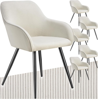 tectake Esszimmerstuhl Marilyn (6er Set, 6 St), gepolstert, in Cordoptik