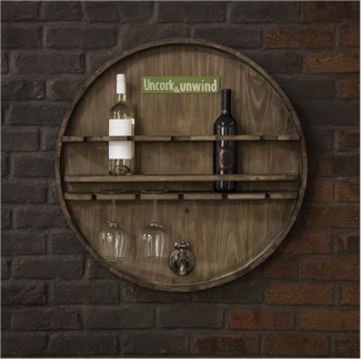 HTI-Living Wandregal Wandregal Weinfass, Stück 1-tlg, Weinregal Regal für Gläser