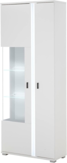 Vitrine Bellport in weiß matt 80 x 200 cm
