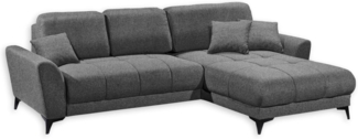 Sofa Bern von ED Exciting Design mit Schlaffunktion Anthrazit, Bettkasten und Lumos Mikrofaserbezug