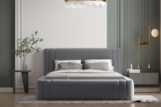 Polsterbett ROLF 90x200 mit Matratze, Bettkasten und Lattenrost. Farbe: VELUTTO 18