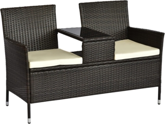 Outsunny Gartenbank Polyrattan Gartenbank