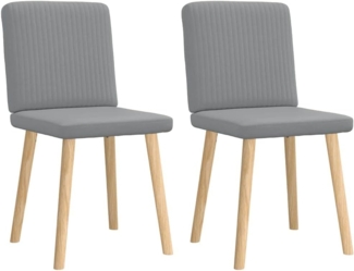 vidaXL Esszimmerstühle 2 Stk. Hellgrau Stoff 4101197
