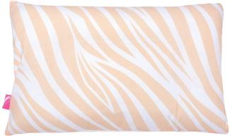 Babykopfkissen Kinderkopfkissen 35x40 cm -Öko Tex Standard 100 - inkl. abnehmbarem Bezug aus 100% Baumwolle von Motherhood (Zebra apricot)
