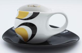 Colani Espressissimotasse mit Untertasse Wave black 0,04l