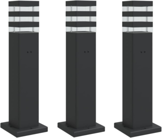 vidaXL Wegeleuchten mit Steckdose 3 Stk. Schwarz 50 cm Aluminium 4006406