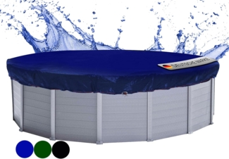 QUICK STAR Poolabdeckung Rund für 460-500 cm Pools | Planenmaß Ø 560 cm | Blau | Sommer & Winter Poolplane | Solar Abdeckplane | 200g/m² PE Zweifach Beschichtete Abdeckung | Solarplane UV-Resistent