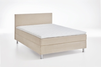 ATLANTIC home collection Boxbett inklusive Rost und Federkernmatratze, Stoff, Creme, 120 x 200 cm