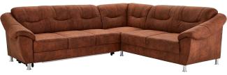 Cavadore Ecksofa Salisa mit Federkern, Polsterecke im klassischen Design, inkl. Bettfunktion, 264 x 86 x 244, mikrofaser braun