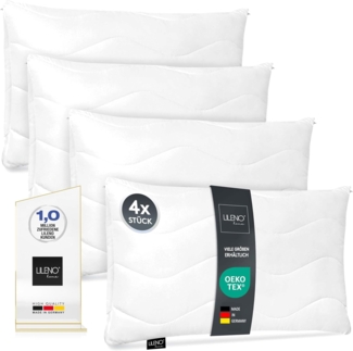 LILENO HOME Kopfkissen 40x90 cm [4er Set] als Kissen-Füllung - Bett oder Deko Kissen mit Reißverschluss zum Anpassen - Waschbar bis 95° - Sofa-Kissen & Zierkissen für Couch/Bett