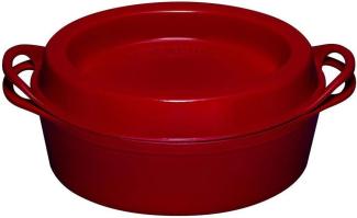 Le Creuset Bräter Doufeu oval 32 cm Kirschrot - Rot - 29 bis 32 cm